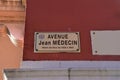 Avenue Jean Medecin street sign, Nice, France Royalty Free Stock Photo