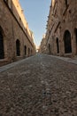 Morning light on the cobbles on the Avenue of the Knights