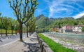 An avenue in the spring in the village of san pellegrino terme