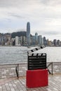 Avenue of Stars, modelled on the Hollywood Walk of Fame, is located along the Victoria Harbour in Hong Kong. Royalty Free Stock Photo