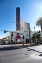 Avenues and sidewalks, hotels and architecture of the streets and buildings of the capital of entertainment in Las Vegas. Nevada,