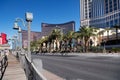 Avenues and sidewalks, hotels and architecture of the streets and buildings of the capital of entertainment in Las Vegas. Nevada,