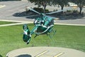 Avera helicopter landing on a hospital pad