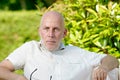 Average age man looks camera Royalty Free Stock Photo