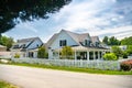 Average American residential home. Traditional American-style home with beautiful landscaping