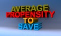 Average propensity to save on blue Royalty Free Stock Photo