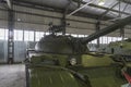 The average Soviet t-55 tank close-up in the Museum
