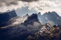 Averau peak at Nuvolau mountain range Dolomites UNESCO Royalty Free Stock Photo