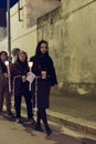 AVETRANA, ITALY - APRIL 19, 2019 - Holy Week Rites, Procession of Mysteries in Puglia, the procession during the Easter rites on