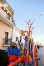 Parade of horses with carriages the celebrations of Saint Anthony of Padua Royalty Free Stock Photo