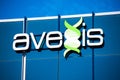 AveXis sign logo on headquarters. AveXis is a biotechnology company acquired by Novartis International AG