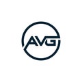 AVG initial circle logo template vector Royalty Free Stock Photo