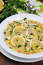 Avgolemono greek soup