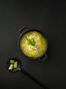 Avgolemono, traditional greek chicken soup with egg lemon sauce