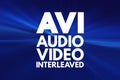 AVI - Audio Video Interleaved acronym