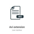 Avi extension vector icon on white background. Flat vector avi extension icon symbol sign from modern user interface collection Royalty Free Stock Photo