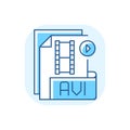 AVI file blue RGB color icon