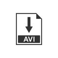 AVI file document icon. Download AVI button icon isolated Royalty Free Stock Photo