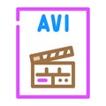 avi file format document color icon vector illustration Royalty Free Stock Photo