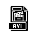 avi file format document glyph icon vector illustration Royalty Free Stock Photo