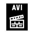 avi file format document glyph icon vector illustration Royalty Free Stock Photo