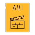 avi file format document icon color illustration