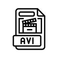 avi file format document line icon vector illustration Royalty Free Stock Photo