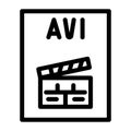 avi file format document line icon vector illustration Royalty Free Stock Photo