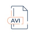 AVI File Format Icon. AVI extension line icon Royalty Free Stock Photo