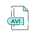 AVI File Format Icon. AVI extension line icon Royalty Free Stock Photo