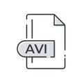 AVI File Format Icon. AVI extension line icon