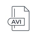 AVI File Format Icon. AVI extension line icon
