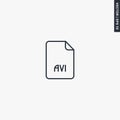 AVI File format, linear style sign for mobile concept and web design Royalty Free Stock Photo
