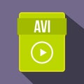 AVI file icon, flat style Royalty Free Stock Photo