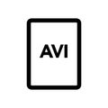 AVI file icon line isolated on white background. Black flat thin icon on modern outline style. Linear symbol and editable stroke. Royalty Free Stock Photo