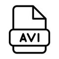 Avi File Icon. Type Files Sign outline symbol Design, Icons Format Type Data. Vector Illustration Royalty Free Stock Photo