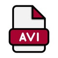 Avi file icons. Flat file extension. icon video format symbols. Vector illustration. can be used for website interfaces, mobile Royalty Free Stock Photo