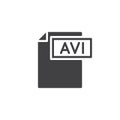 Avi format document icon vector Royalty Free Stock Photo