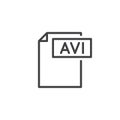 Avi format document line icon