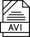 AVI Outline Vector Icon Royalty Free Stock Photo