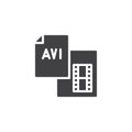 AVI video file format vector icon Royalty Free Stock Photo