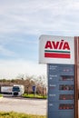 AVIA logo on its gas service station