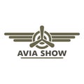 Avia show icon logo, flat style Royalty Free Stock Photo