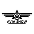 Avia show logo, simple style Royalty Free Stock Photo