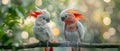 Avian Symphony: A Duet of Cockatoos in Harmony. Concept Bird Watching, Nature Photography, Wildlife