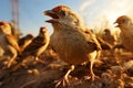 The avian symphony Passer montanus sparrows in a lively flock Royalty Free Stock Photo