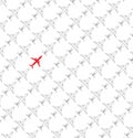 Aviation airplane new idea, red airplane concept, vector illustration