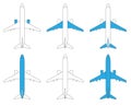 Aviation airplane parts of airplane concept, vector illustration