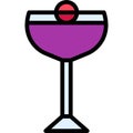 Aviation Cocktail icon, Alcoholic mixed drink vector