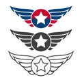 Aviation emblem set, badges or logos